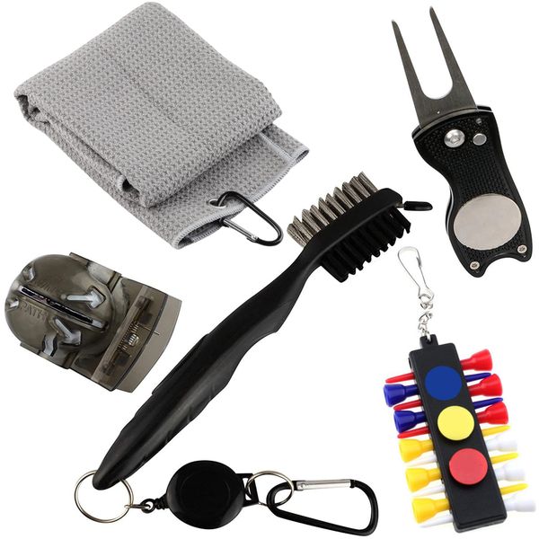 5-in-1 Golf Club Cleaning Kit with Towel and Brush Accessories