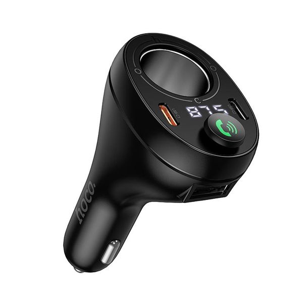 hoco E88 | 4in 1 Dual USB-C Ports, Cigarette Lighter &amp; Car BT Transmitter