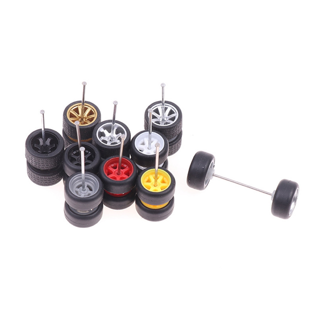 10 Sets 1/64 Offroad Wheels/ Rubber Tires 18.3mm Removable Tire for ...