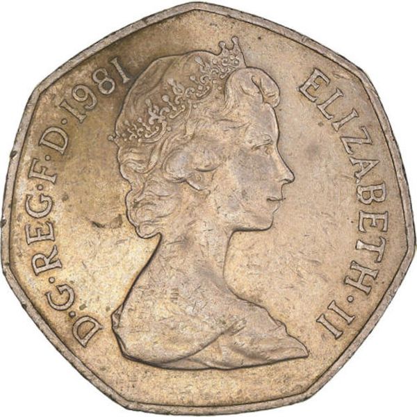 1981 United Kingdom 50 New Pence Queen Elizabeth II