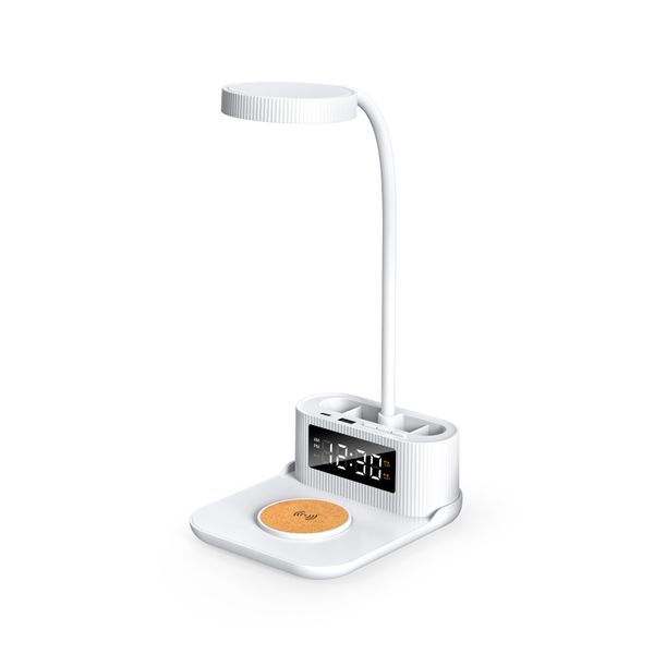 2026 New Model with Alarm Clock Pen Holder Desk Lamp Fast Charger 6-in-1