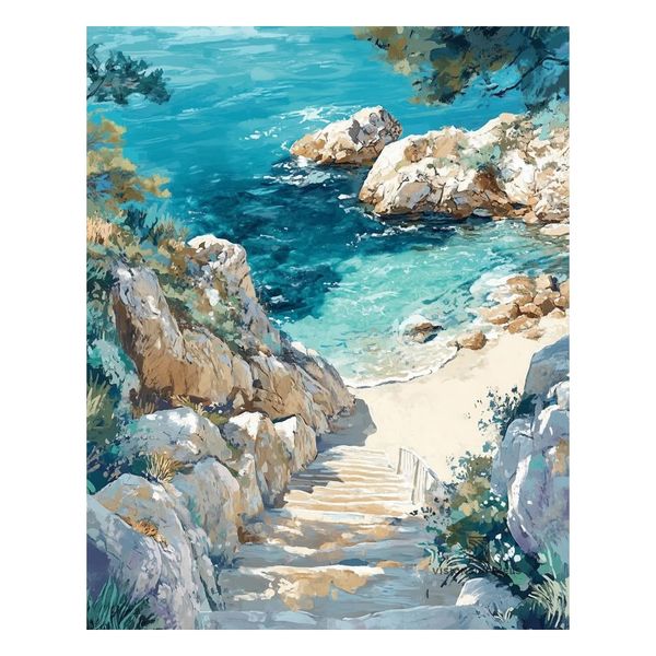 Coastal Escape Unframed Paint by Numbers Kit (40x50 cm)