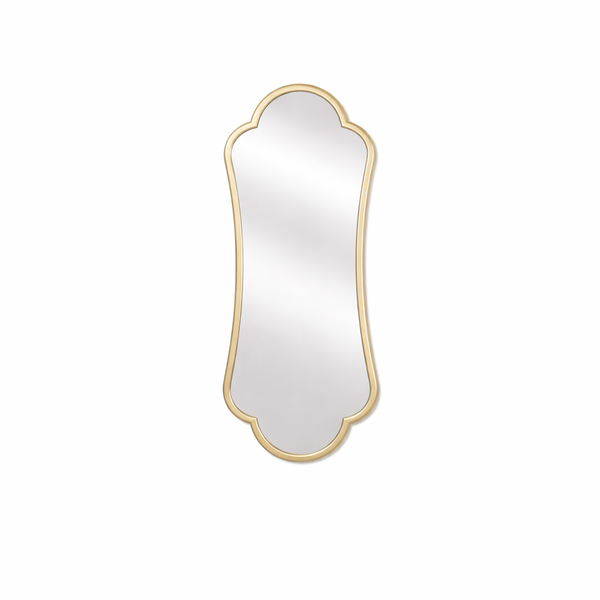 Iris Half Length Curved Modern Mirror - Gold (110 x 59cm)
