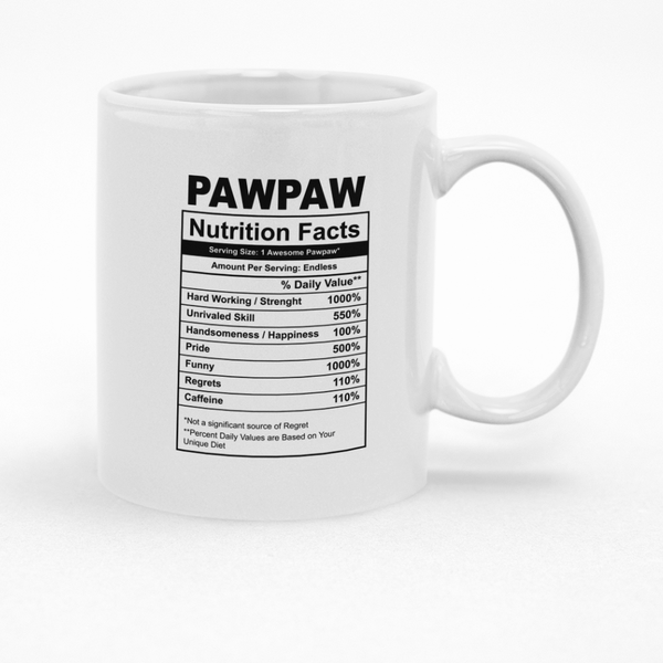 Pawpaw Nutrition Facts Mug - Fun Gift Idea