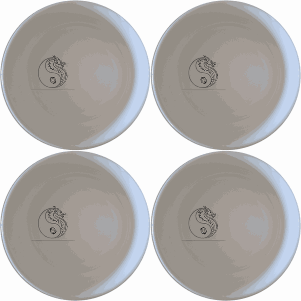 Yingyang Chinese Dragons Bowl Set of 4