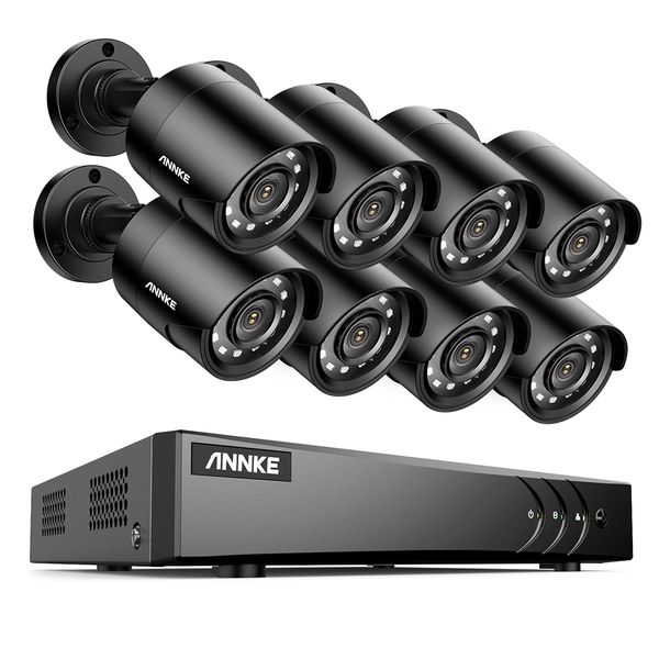 Annke 8CH 5MP Lite DVR +8 2MP Bullet Security Cameras