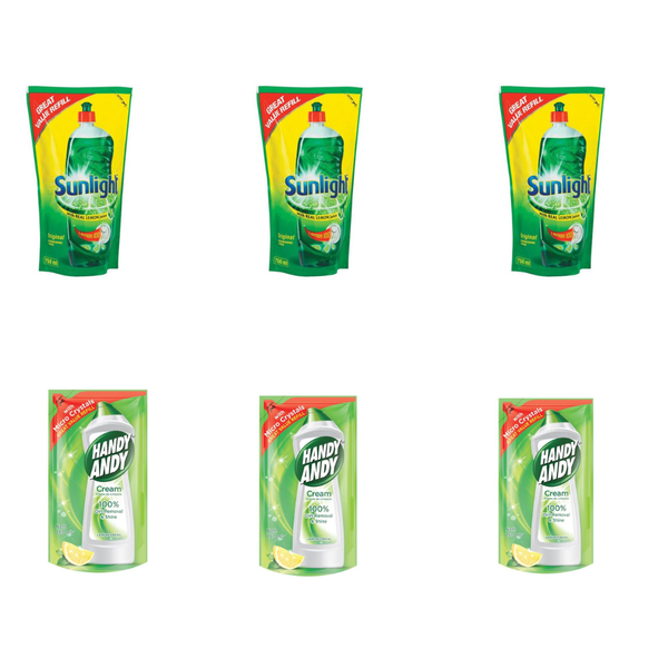 Sunlight Dishwashing Liquid &amp; Handy Andy Cream Combo