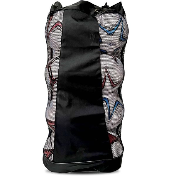 Mesh Ball Bag Large Soccer Ball Bag with Adjustable Shoulder Strap 15 Balls