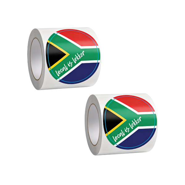 2PK South African Flag Local is Lekker Round Sticker 3x3cm Novelty Sticker