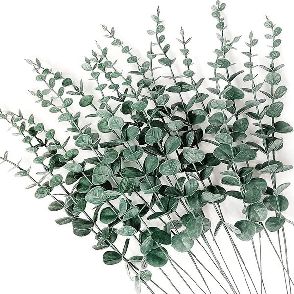 Fake Plant Artificial Eucalyptus Stems Faux Greenery Branches Wedding Decor