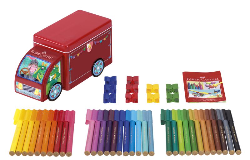 Connector felt tip pen set Truck: 33 Connector felt tip pens + 10 clips