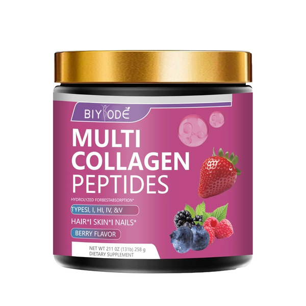 BIYODE Multi Collagen Peptides | Hydrolyzed Berry Flavor Dietary Supplement
