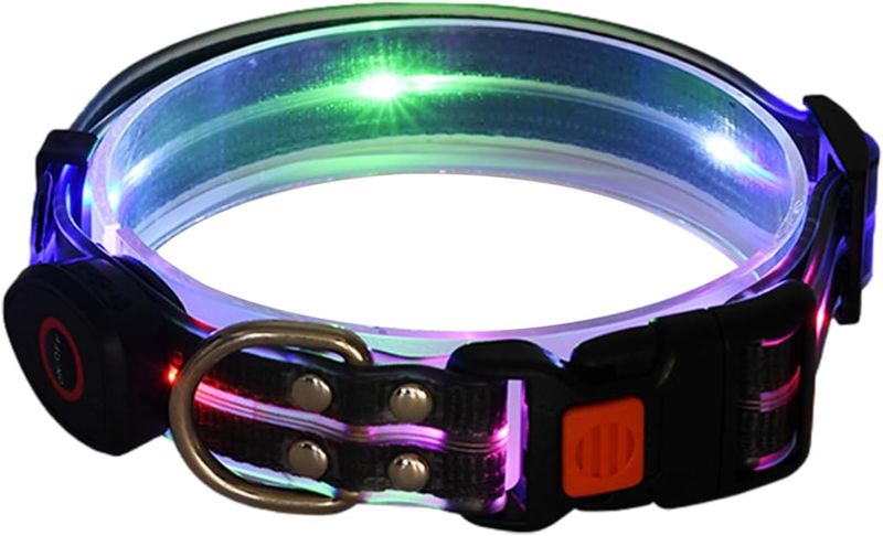 Dog LED Light Collar, Rechargeable LED Dog Collar