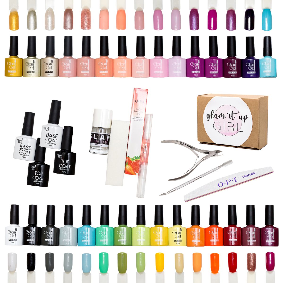 High-Quality UV/LED Glam Gel Nail Polish Salon Starter Kit - 40 Pieces |  Buy Online in South Africa 