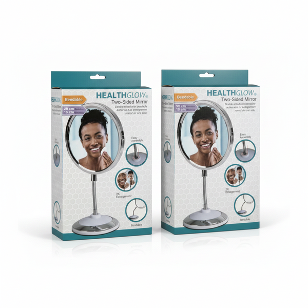 Versatile 29cm Bendable Standing Mirror - Dual-Sided for Makeup &amp; - 2 Pack