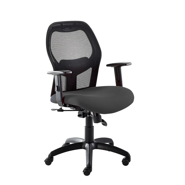 Xenon- Netted Synchro Medium-Back Chair- Red