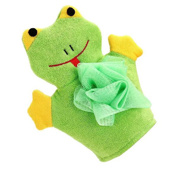 Cute Frog Animal Bath Gloves Children's Sponge Bath Silk Melon Gloves