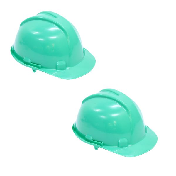Hard Hat - Worker Safety Helmet - Green - 2 Pack
