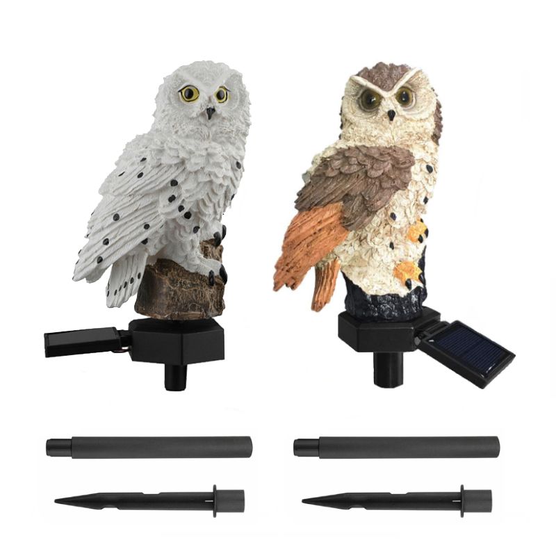 Solar Light Outdoor, Garden Light, Garden Decoration Owls - Set of 2
