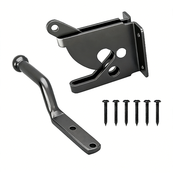 Gate Latch,1 Set Door Latches with Screws, Steel Self-Locking Door Latches