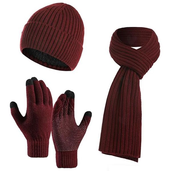 Women Winter Warm Beanie Hat, Long Scarf And Tou image