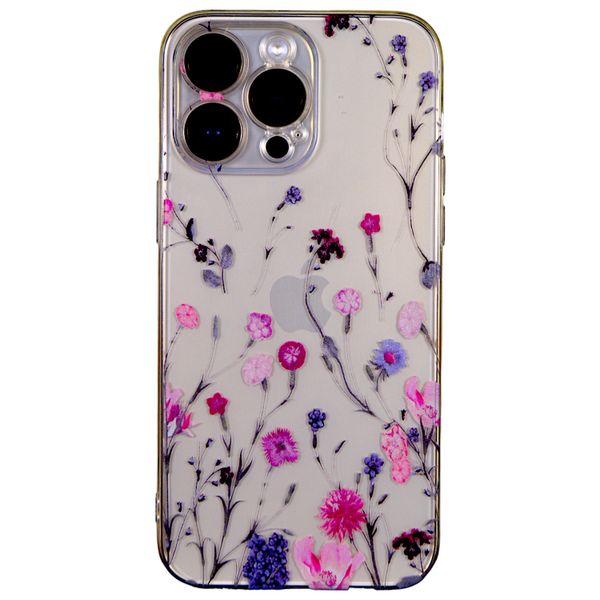 Clear - Phone Case with Floral Print and Cam Pro - Iphone 14 Pro Max
