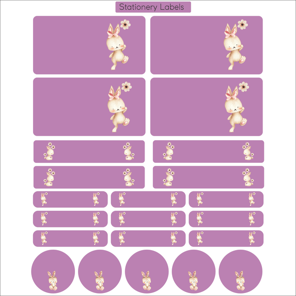 Cute Bunny Waterproof DIY School Labels