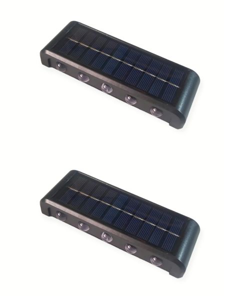 Outdoor Waterproof Up And Down Double-headed Solar Wall Light 10LED 2Pieces