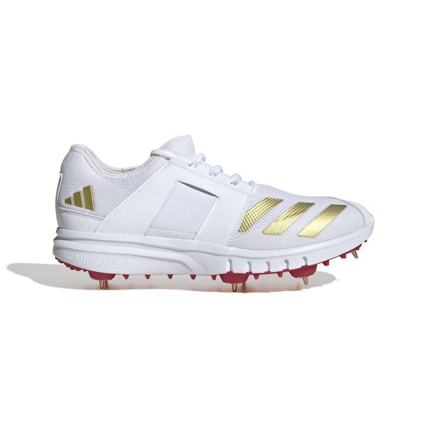adidas Men's Howzat Spike 20 Cricket Shoes - Cloud White/Gold/Pure Ruby