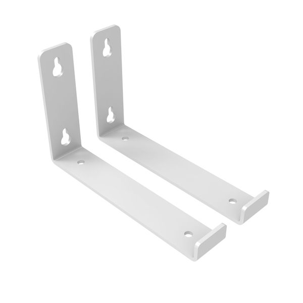 Wall Decor Floating Shelf White Metal Bracket Set Home/Office/Gym - 6-inch