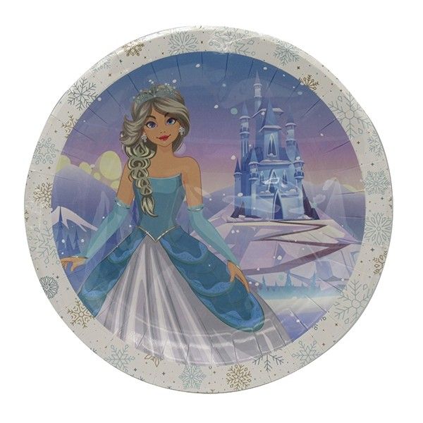 Snow Princess Paper Plates Large 23cm