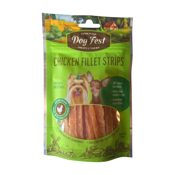 Dog Fest Chicken Fillet Strips Dog Treats 55g - Training Reward Chews