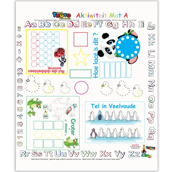 Thuto Interaktiewe, omkeerbare opvoedkundige Mat - Voorskool - Afrikaans
