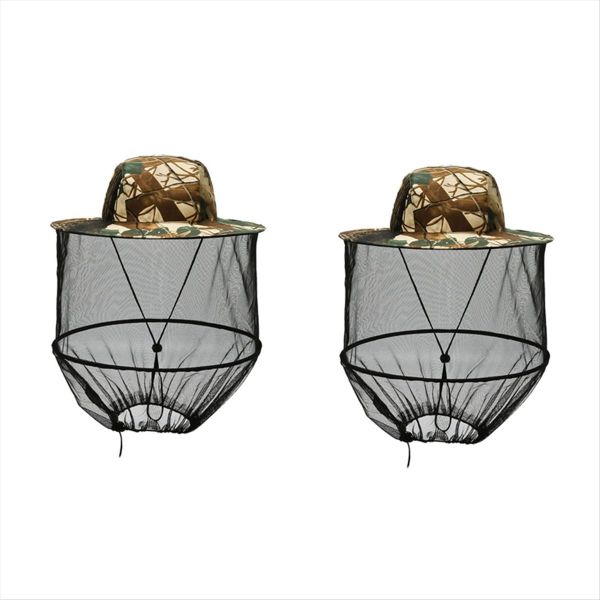 Summer Leaf Camouflage Outdoor Anti-Mosquito Fishing Net Hat