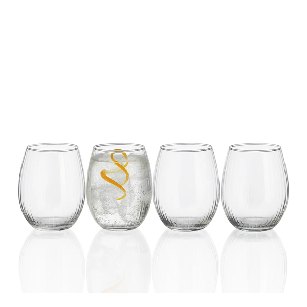 Premium Rounded Whiskey Tumblers and Drinking Glasses - Set of 4 x 440ml