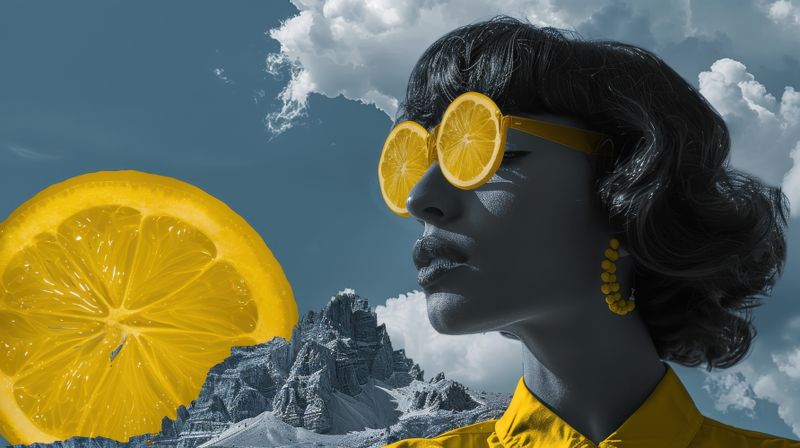 Wall Art Canvas - Surrealism Citrus Woman