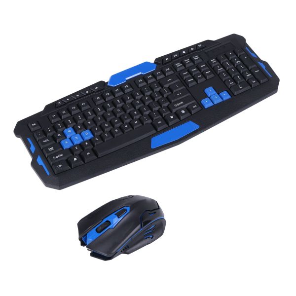 Cell N Tech Hk8100 2.4G Wireless Gaming Keyboard Mouse Combo Black&amp;Blue
