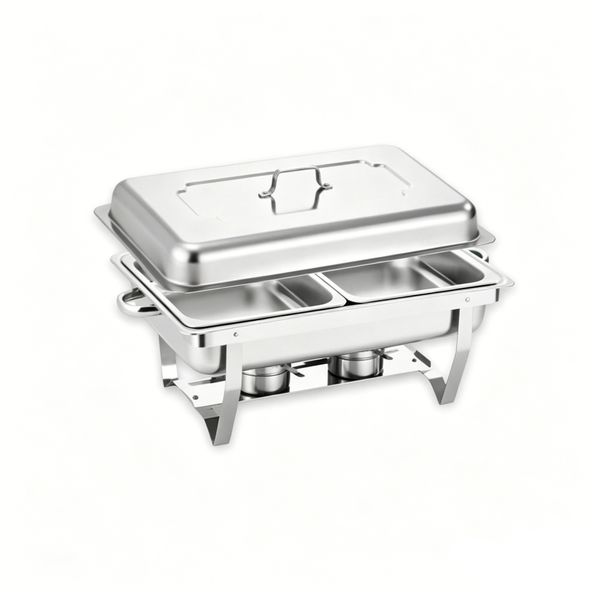 Double 1/2 Size Stainless Steel Chafing Dish Buffet Warmer Set with Lid
