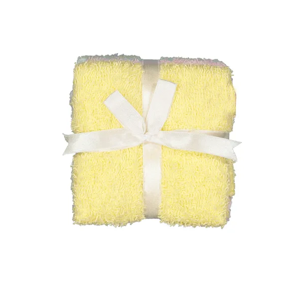 Kitro Yellow Polyester Face Cloths - 5 Pack