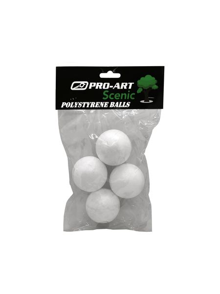 Pro-Art Polystyrene Balls - 4 Pieces (65mm)