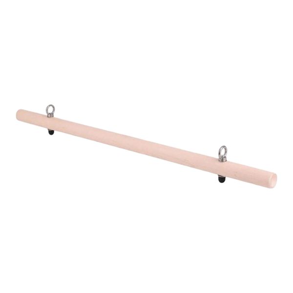 80cm Stainless Steel &amp; Wood Pilates Roll Down Bar with Hooks