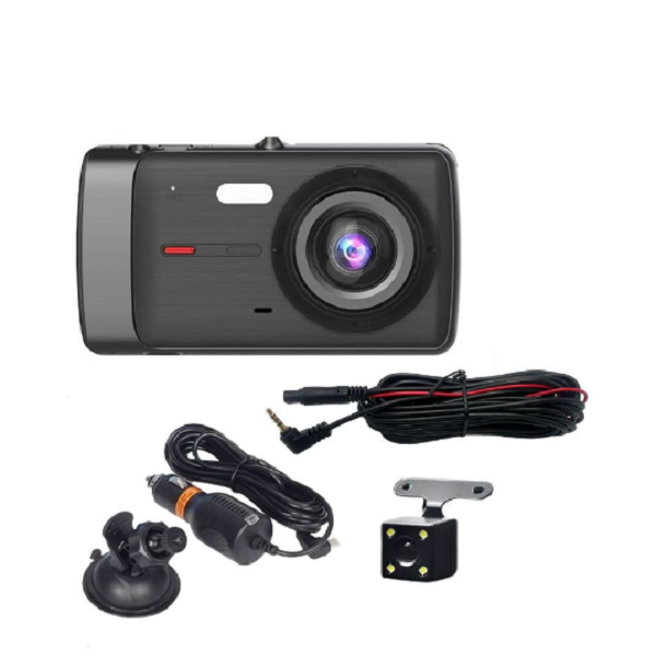 4.0" FHD 1080P Dual Lens Car DVR Dash Cam W/ Rear View Camera