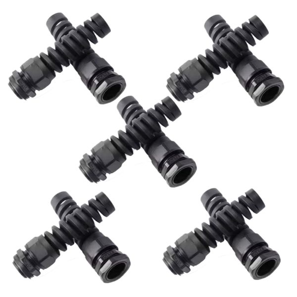 10 Piece Heavy-Duty Adjustable Waterproof M12 Spiral Cable Glands - 6.5cm