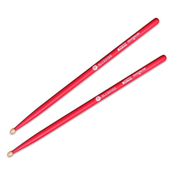 Hun Drumsticks 5A Hickory Wooden Tip Bluefire series Red
