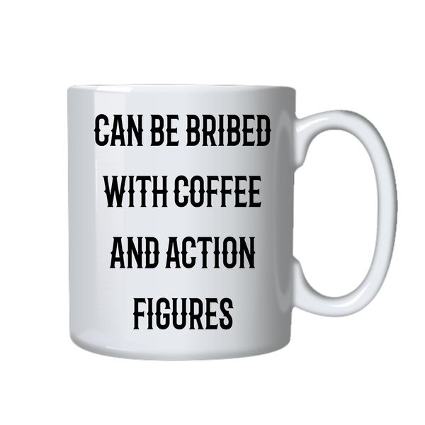 Coffee and Action Figures Mug - Best Funny Novelty Cup - Ideal Gift Idea