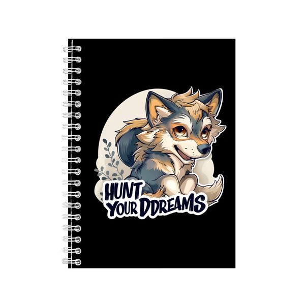Dreams A5 Notebook Spiral and Lined Trendy Animal Lover Graphic Notepad 197