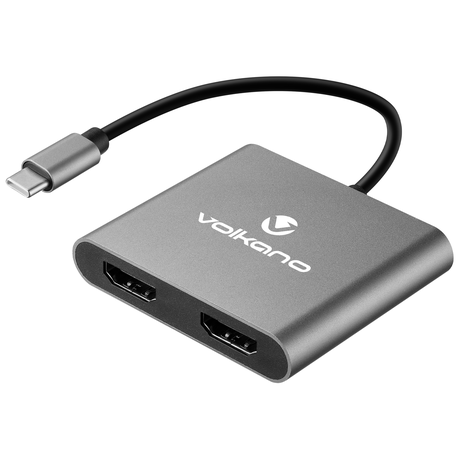 Volkano Expand Series USB-C to Dual 4K HDMI Adapter, Type C - HDMI HUB Image