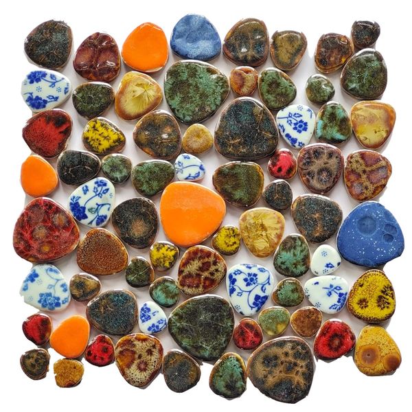 Decor DIY Colorful 70 piece Random Pound Ceramic Mosaic Tiles - 500g