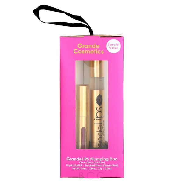 GrandeLIPS Duo Ornament: GrandeLIPS Clear Gloss and Smoked Sherry