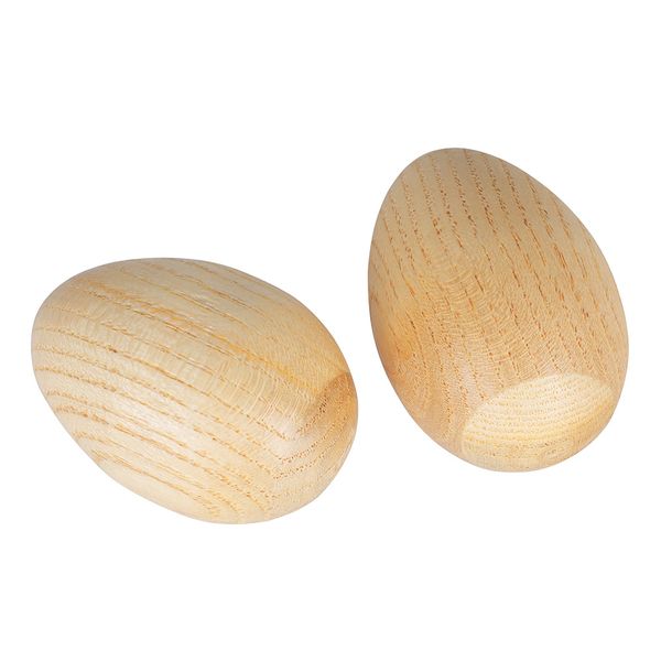 2 Pieces Wooden Egg Maracas, Beige Percussion